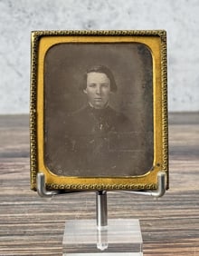Antique Daguerreotype Photo Young Man Mourning