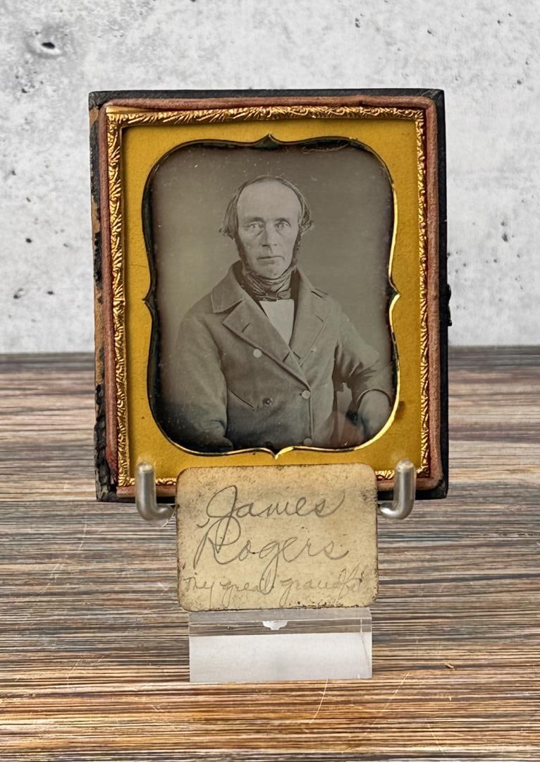 James Rogers Identified Daguerreotype Photo: 3 1/8" by 3 5/8" cased.