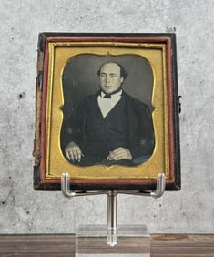 Antique Daguerreotype Photo Fat Bald Man