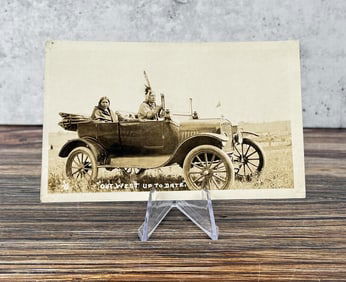 Out West Up to Date Indian RPPC Photo Postcard