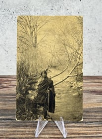 Taos Indian Holding Winchester Rifle Postcard