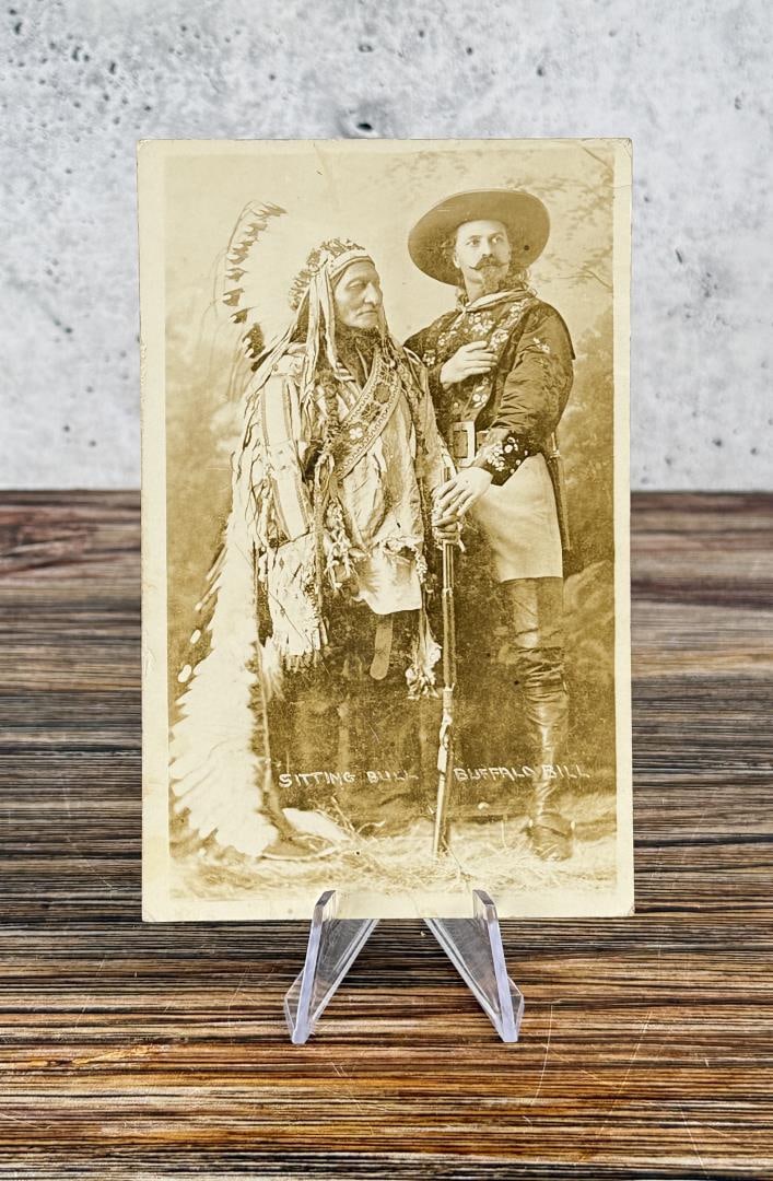 Sitting Bull Buffalo Bill RPPC Photo Postcard (1 of 3)