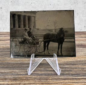 Antique Tintype Photo Horse and Buggy