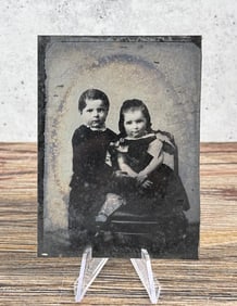 Antique Tintype Photo Creepy Children