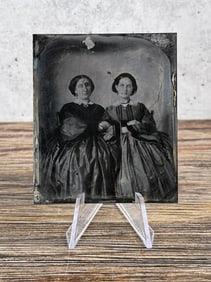 Antique Tintype Photo Twin Sisters