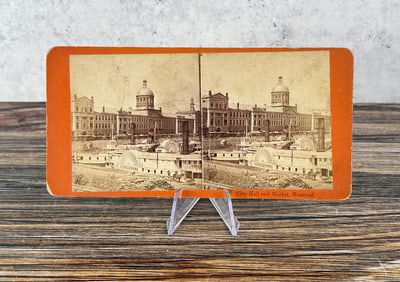 City Hall and Market Montreal Stereoview