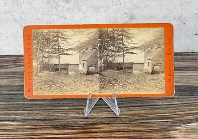 E.&H.T. Anthony Boat House Echo Lake Stereoview