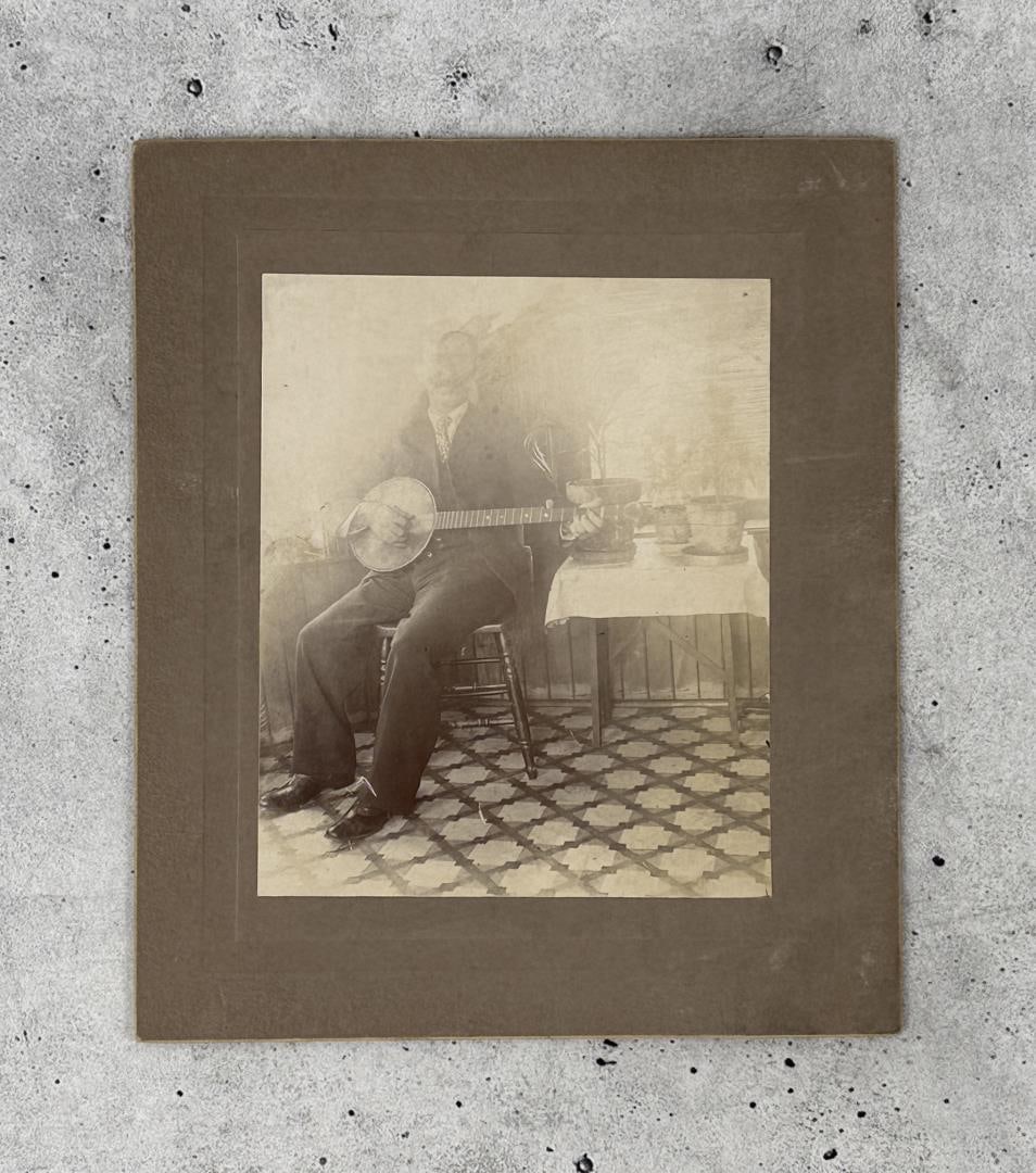 Occupational Cabinet Photo Banjo Player: 5 1/2" by 6 3/8"