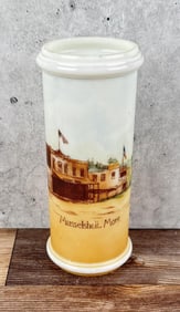 Musselshell Montana Town Scene Painted Vase