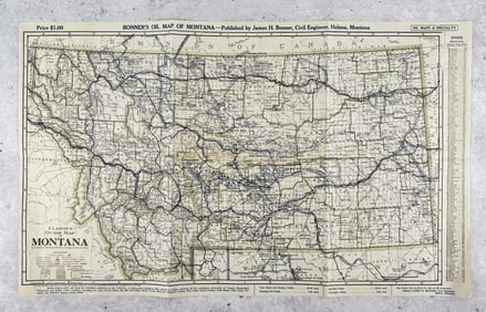 Bonners Oil Map of Montana