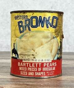 Western Bronko Bartlett Pears Tin Can