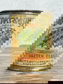 Montanum Brand Garden Peas Tin Can Montana