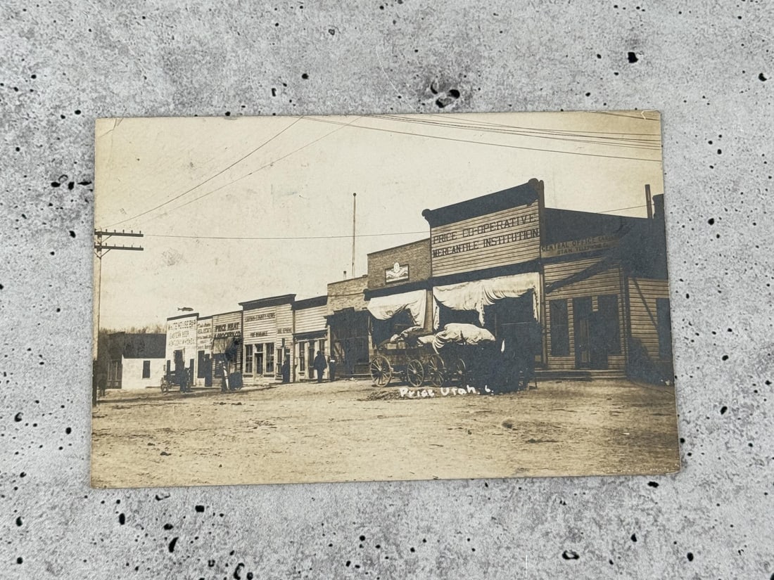 Price Utah Main Street RPPC Photo Postcard: 1911 dated.