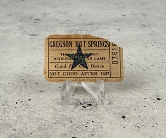 Gregson Hot Springs Montana Dance Ticket