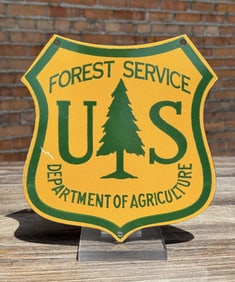Porcelain USFS US Forest Service Shield Sign