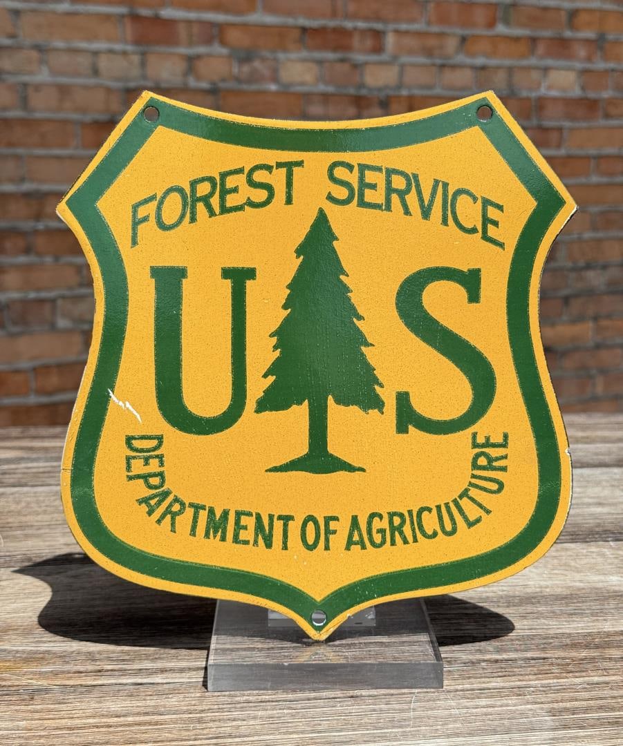 Porcelain USFS US Forest Service Shield Sign (1 of 3)