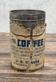 J.B. Gnose Best Coffee Tin Anaconda Montana