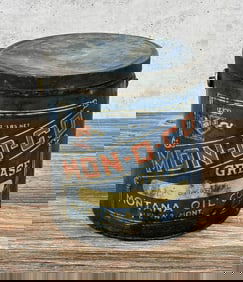 Mon-O-Co Helena Montana Grease Tin Can