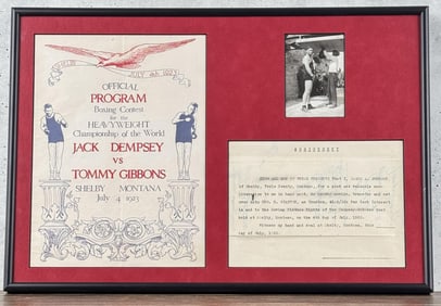 Dempsey Gibbons Boxing Match Program Montana