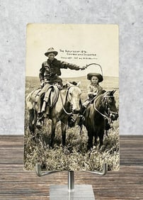 The Early West Cowboy Daughter RPPC Postcard