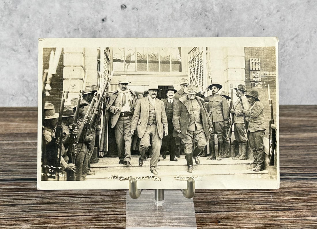 Mexican Revolution Poncho Villa RPPC Postcard: Real photo postcard.