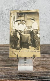 Cowboy Poker Game RPPC Photo Postcard