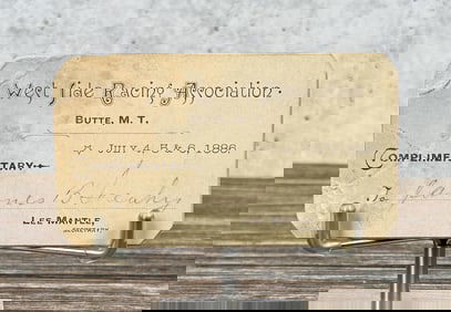 Butte Montana Territory West Side Racing Ticket