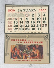 Ekalaka Montana State Bank Calendar