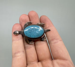 Taxco Mexico Sterling Silver Turtle Brooch