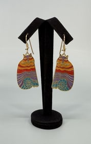 Laurel Burch Rainbow Cats Earrings
