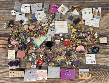 Large Collection of Costume Jewelry Earrings