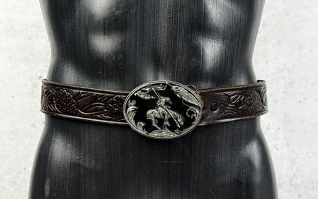 Vintage End of Trail Cowboy Belt and Buckle
