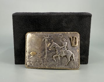 Rancheros Visitadores Sterling Cowboy Belt Buckle