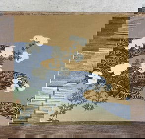 Tsukioka Kogyo Chrysanthemums Stream Woodblock