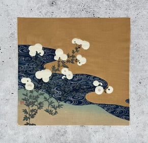 Tsukioka Kogyo Chrysanthemums Stream Woodblock