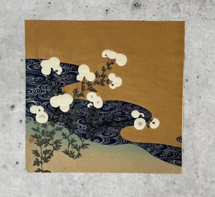 Tsukioka Kogyo Chrysanthemums Stream Woodblock