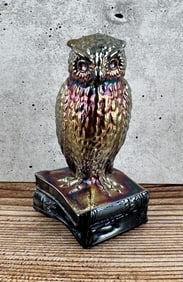 Westmoreland Carnival Glass Owl Paperweight