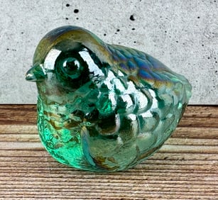 Fenton Art Glass Iridescent Quail Paperweight
