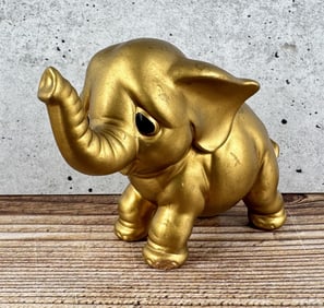 Norcrest #205 Pottery Gold Baby Elephant