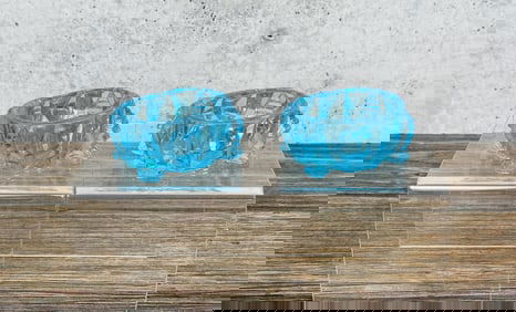 Blue Opaline EAPG Salt Cellars