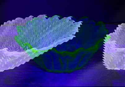 Indiana Uranium Glass Lily Pons Bowl