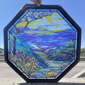 Louis Tiffany Stained Glass Sun Catcher Window