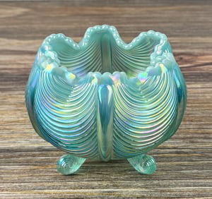 Fenton Glass Opalescent Drape Rose Bowl