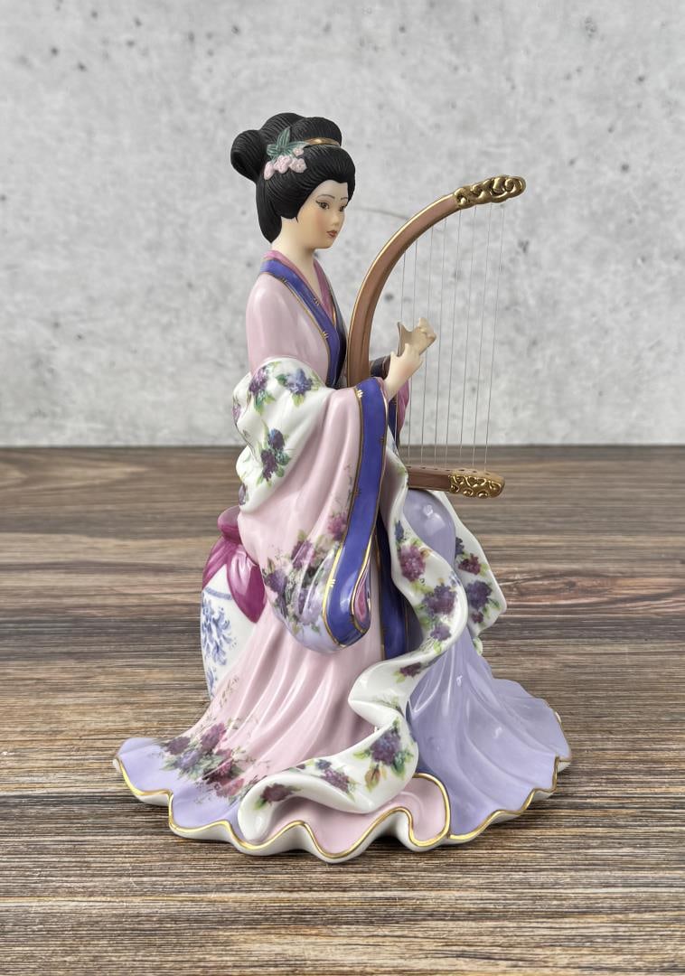 Danbury Mint Harp Princess Lena Liu Porcelain: Figure is 8 1/4" by 6 1/4" by 5".