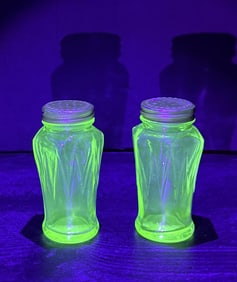 Anchor Hocking Uranium Glass Salt & Pepper Shakers