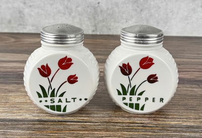 Fire King Vitrock Tulip Salt & Pepper Shakers