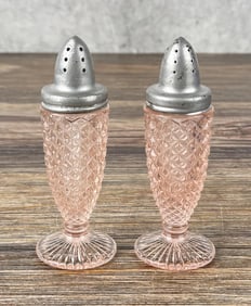 Anchor Hocking Pink Glass Salt & Pepper Shakers