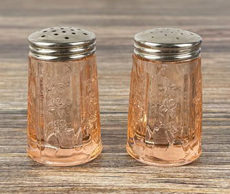 Federal Pink Glass Salt & Pepper Shakers