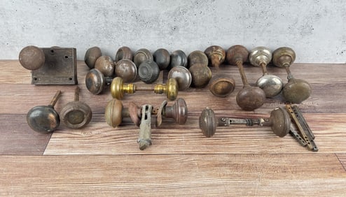 Collection of Antique Metal Door Knobs