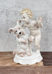 Rosenthal M.H. Fritz Porcelain Boy and Dog